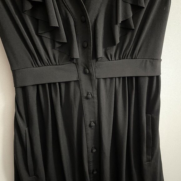Max and Cleo Dress Womens 8 Black Ruffle Button Back Tie Dress - Picture 5 of 10